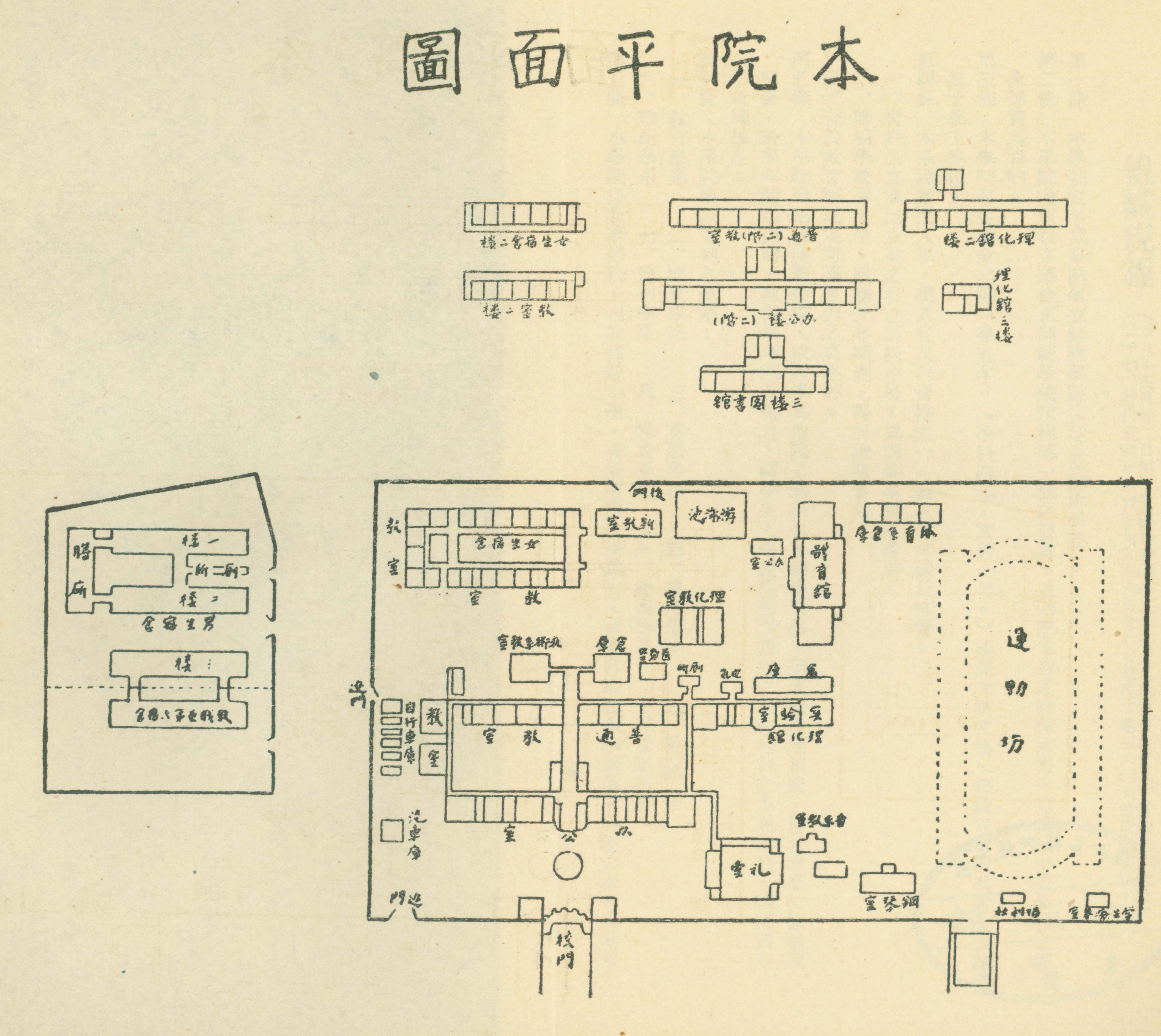 民國40年臺灣省立師範學院平面圖